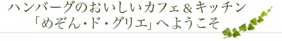 ハンバーグが美味しいお店。